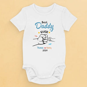 Le plus grand miracle de la vie enveloppé dans une couverture - Body bébé personnalisé pour la famille - Cadeau de fête des pères, cadeau de baby shower, cadeau pour le premier papa