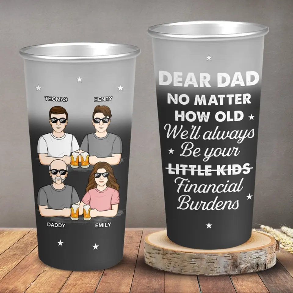 Nous serons toujours vos petits enfants - Tasse personnalisée en aluminium changeant de couleur pour la famille - Fête des pères, cadeau pour papa, grand-père