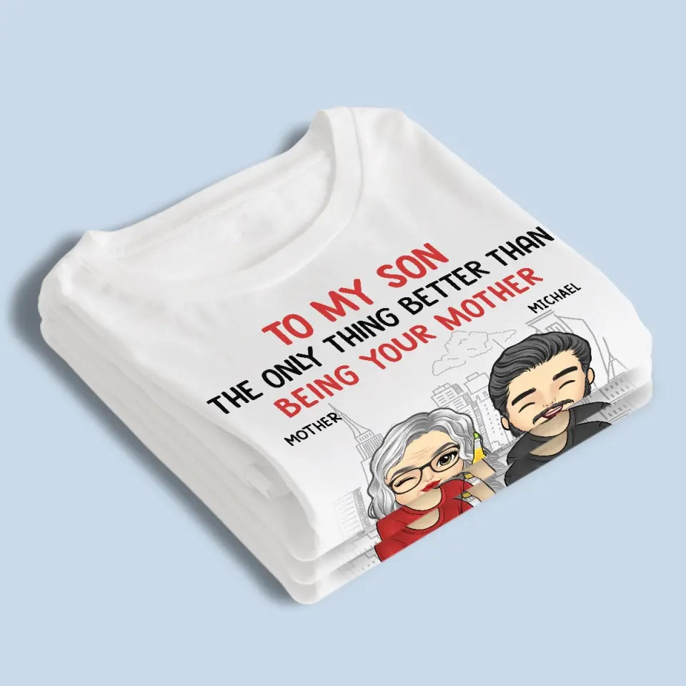 La seule chose qui soit meilleure que d'être ta mère, c'est de te regarder être papa - T-shirt unisexe personnalisé, sweat à capuche, sweat-shirt - Fête des pères, cadeau pour fils