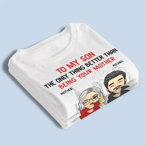 La seule chose qui soit meilleure que d'être ta mère, c'est de te regarder être papa - T-shirt unisexe personnalisé, sweat à capuche, sweat-shirt - Fête des pères, cadeau pour fils