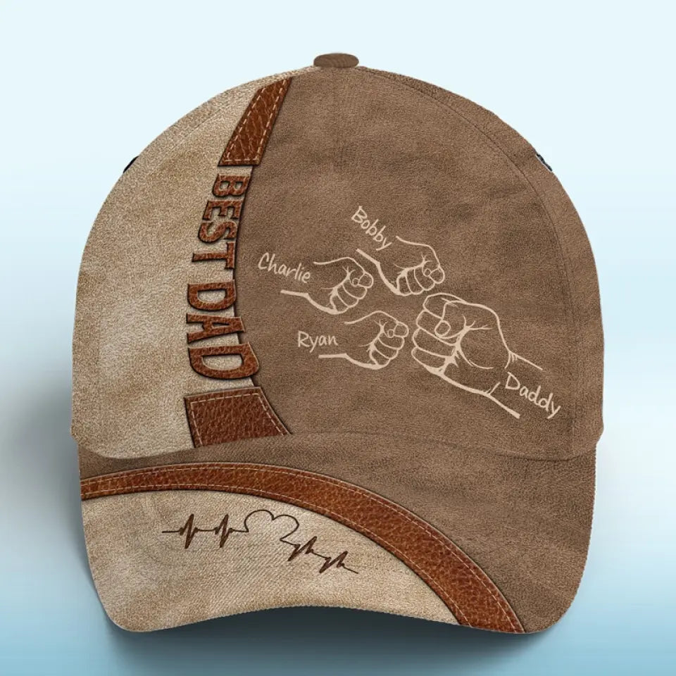 Papa, tu me soutiens - Casquette personnalisée pour la famille, casquette classique à imprimé intégral - Nouveauté, fête des pères, cadeau pour papa, grand-père AMZ