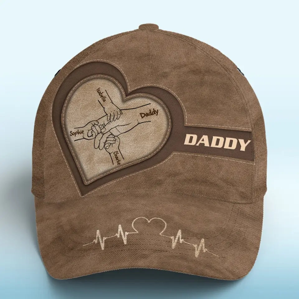 Hold My Hand And Walk Alongside Together - Family Personalized Custom Hat, All Over Print Classic Cap - New Arrival, Father's Day, Gift For Dad, Grandpa AMZ