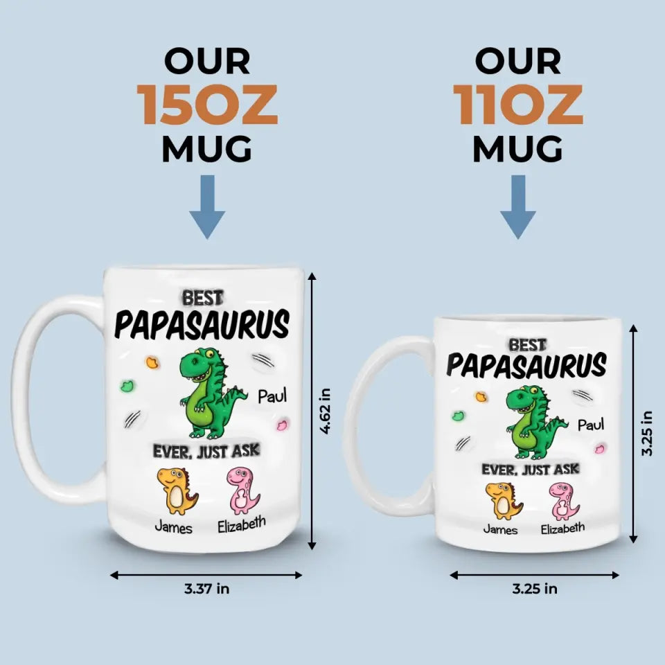 Rien ne peut décrire mon amour pour toi - Mug personnalisé en 3D avec effet gonflé - Cadeau pour la fête des pères, papa, grand-père