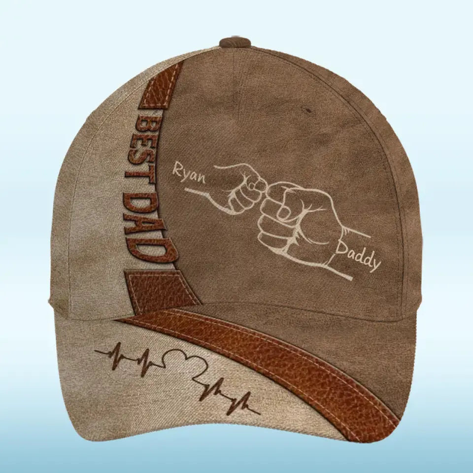 Papa, tu me soutiens - Casquette personnalisée pour la famille, casquette classique à imprimé intégral - Nouveauté, fête des pères, cadeau pour papa, grand-père AMZ