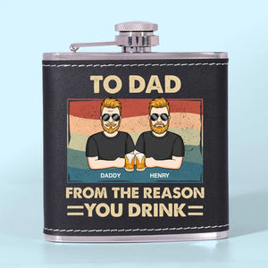 Des raisons pour lesquelles vous buvez, papa - Flasque personnalisée pour la famille - Fête des pères, cadeau pour papa, grand-père