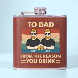 Des raisons pour lesquelles vous buvez, papa - Flasque personnalisée pour la famille - Fête des pères, cadeau pour papa, grand-père