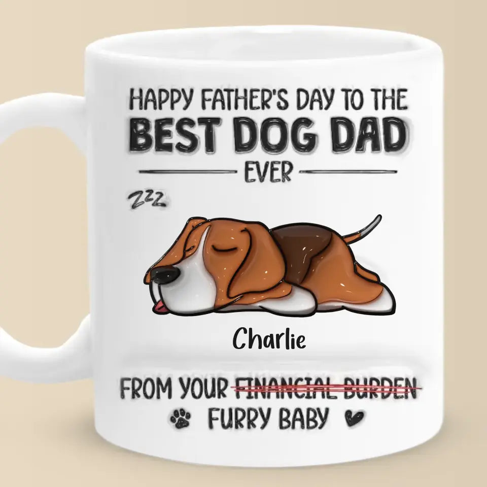 Le temps passé avec les chiens n'est jamais suffisant - Mug personnalisé avec effet gonflable 3D - Fête des Pères, cadeau pour les propriétaires d'animaux et les amoureux des animaux