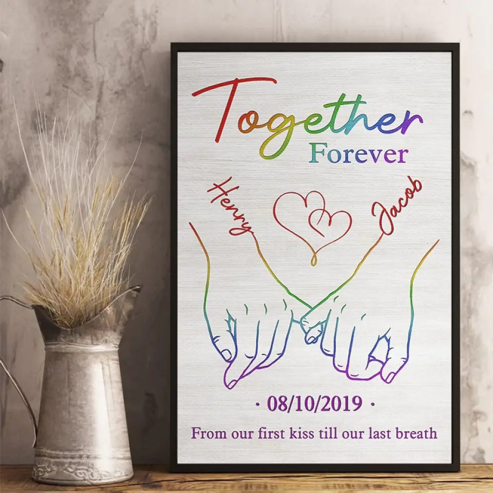 Fier d'aimer qui j'aime, Couples LGBTQ+ - Cadeau pour couples, Affiche verticale personnalisée