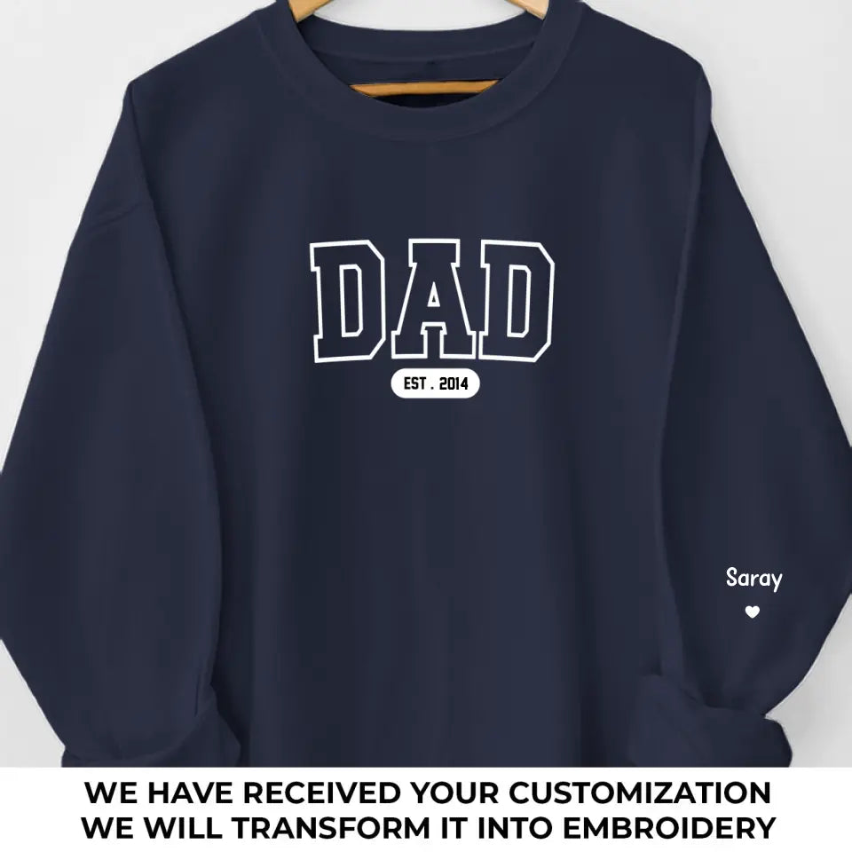Mon père a eu une profonde influence sur moi - Sweat-shirt brodé personnalisé en famille - Fête des pères, cadeau pour papa, grand-père