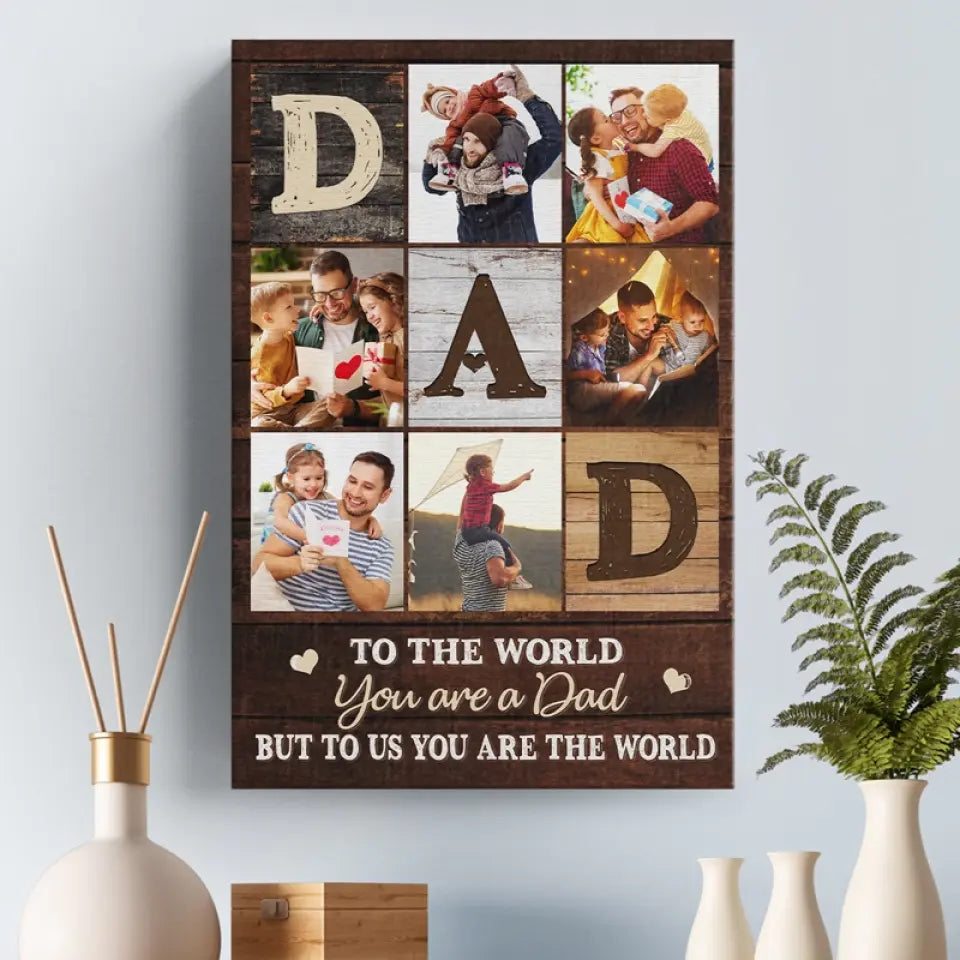 Photo personnalisée Papa, tu comptes beaucoup pour moi - Toile verticale personnalisée pour la famille - Fête des pères, cadeau pour papa
