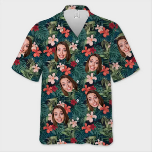 Photo personnalisée « You Had Me At Aloha » - T-shirt hawaïen unisexe personnalisé avec visage personnalisé pour la famille - Nouveauté, cadeau pour la famille, les propriétaires d'animaux, les amoureux des animaux AMZ