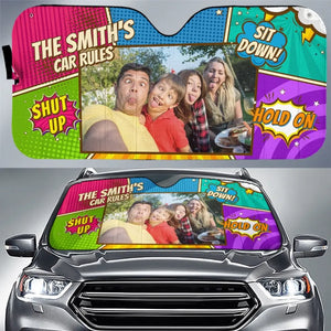 Les souvenirs photo personnalisés se créent sur la route - Pare-soleil personnalisé pour pare-brise de voiture, protection de fenêtre de voiture - Cadeau pour les membres de la famille