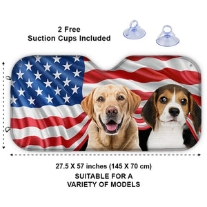 Photo personnalisée « La route du cœur est pavée d'empreintes de pattes » - Pare-soleil de pare-brise de voiture personnalisé pour chien et chat, protection de fenêtre de voiture - Cadeau pour propriétaires d'animaux et amoureux des animaux