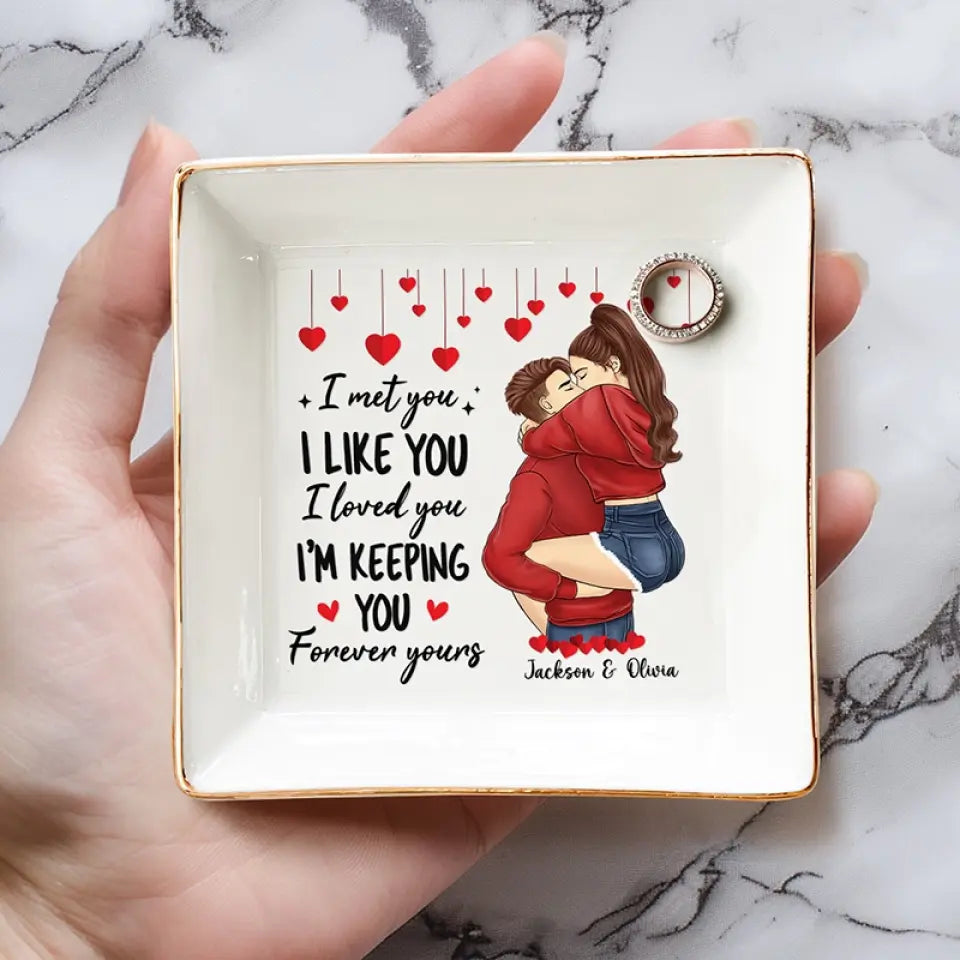 Nos cœurs parlent la même langue - Plat à bijoux personnalisé pour couple - Cadeau pour mari et femme, anniversaire