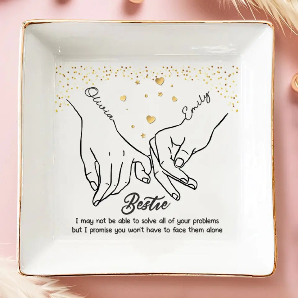 La vie est meilleure avec votre meilleure amie à vos côtés - Porte-bijoux personnalisé pour meilleure amie - Cadeau pour meilleures amies, meilleures amies, sœurs
