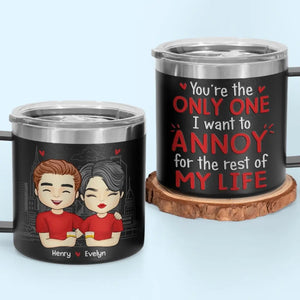 Félicitations pour être mon mari, espèce de veinard ! Gobelet personnalisé en acier inoxydable de 14 oz avec poignée pour couple - Cadeau pour mari et femme, anniversaire