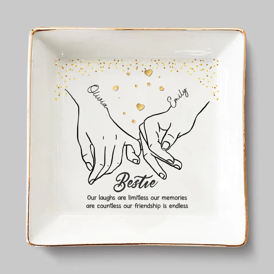 La vie est meilleure avec votre meilleure amie à vos côtés - Porte-bijoux personnalisé pour meilleure amie - Cadeau pour meilleures amies, meilleures amies, sœurs