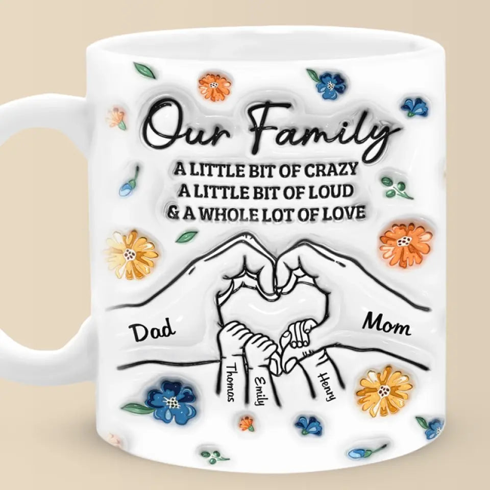 Toujours, pour toujours et quoi qu'il arrive - Mug personnalisé avec effet gonflé en 3D - Cadeau pour les membres de la famille