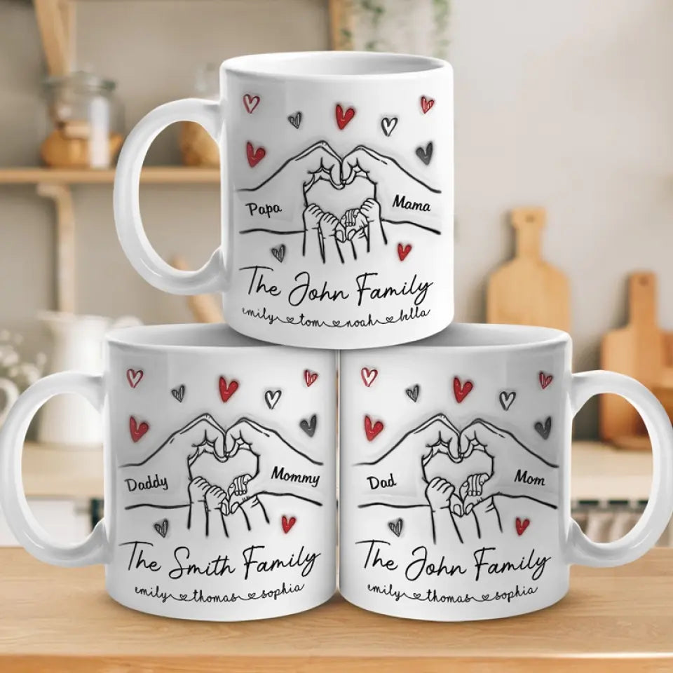 Ensemble, nous formons une belle famille - Mug personnalisé avec effet gonflé en 3D - Cadeau pour les membres de la famille