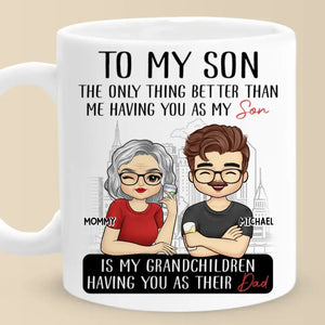Le meilleur ami d'un garçon est sa mère - Mug personnalisé pour la famille - Fête des pères, cadeau pour fils