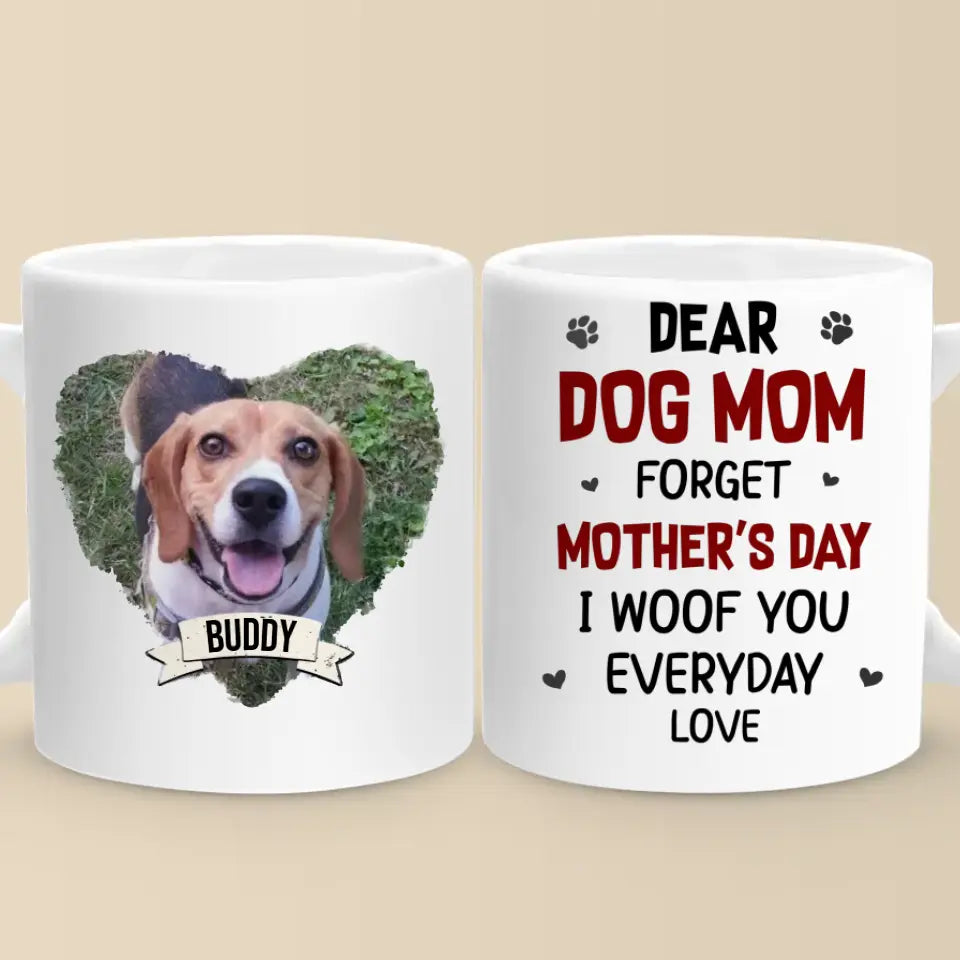 Mug personnalisé avec photo « L'amour d'une mère perdure malgré tout » - Tasse personnalisée pour chien et chat - Fête des Mères, cadeau pour les propriétaires d'animaux et les amoureux des animaux