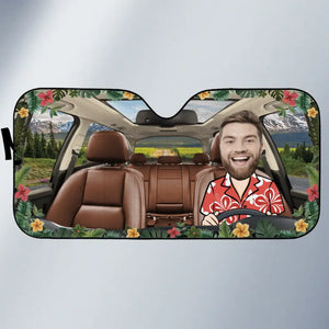 Des souvenirs photo personnalisés se créent kilomètre après kilomètre - Pare-soleil personnalisé pour pare-brise de voiture, protection de fenêtre de voiture - Cadeau pour les membres de la famille
