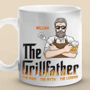 The Grillfather - Mug personnalisé familial - Fête des pères, cadeau pour papa, grand-père