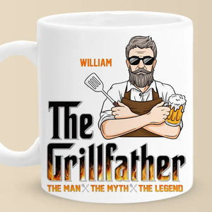 The Grillfather - Mug personnalisé familial - Fête des pères, cadeau pour papa, grand-père