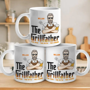 The Grillfather - Mug personnalisé familial - Fête des pères, cadeau pour papa, grand-père