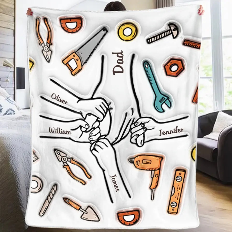 Un père est le seul ami sur lequel nous pouvons toujours compter - Couverture familiale personnalisée à effet gonflé 3D - Cadeau pour la fête des pères, papa, grand-père