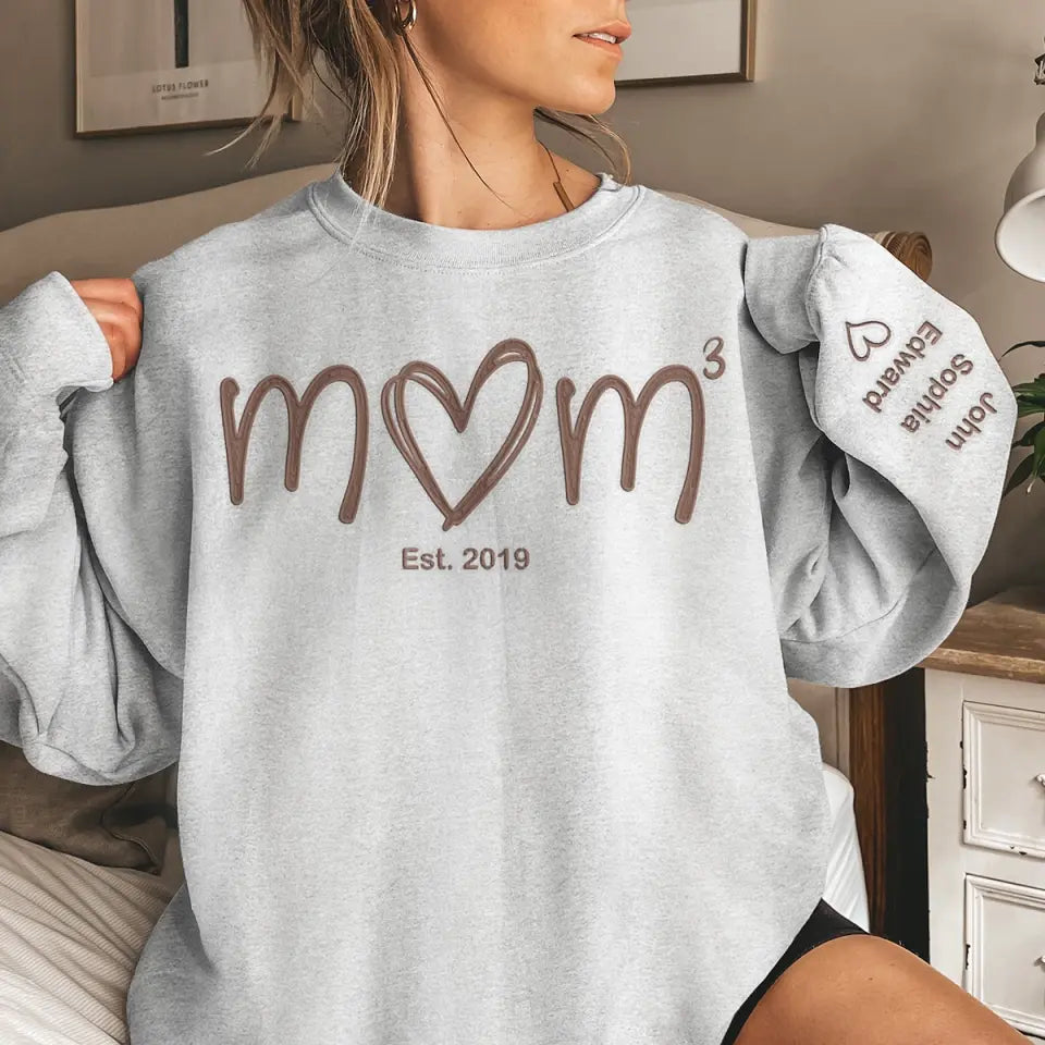 Maman signifie tout - Sweat-shirt brodé personnalisé pour la famille - Fête des Mères, cadeau pour maman, grand-mère