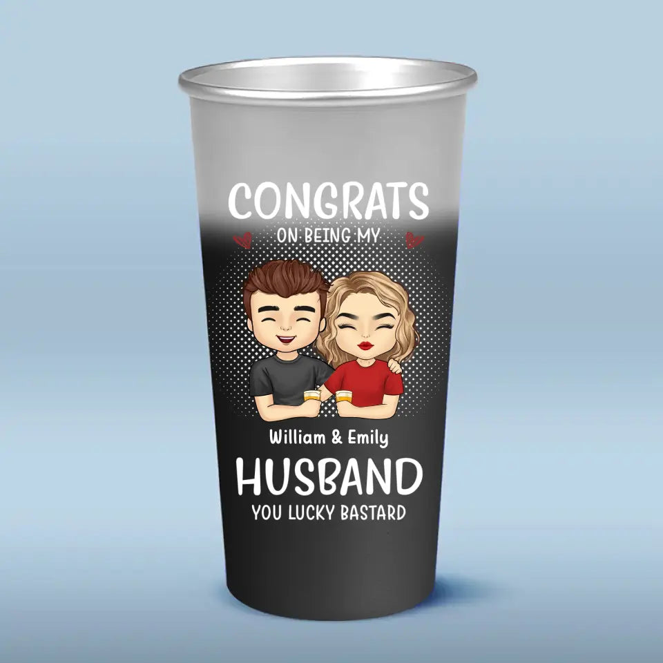 Boire ensemble, rester pour toujours - Tasse personnalisée en aluminium changeant de couleur pour couple - Cadeau pour mari et femme, anniversaire