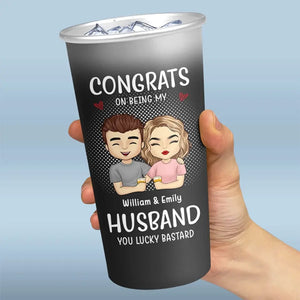 Boire ensemble, rester pour toujours - Tasse personnalisée en aluminium changeant de couleur pour couple - Cadeau pour mari et femme, anniversaire