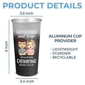 Boire ensemble, rester pour toujours - Tasse personnalisée en aluminium changeant de couleur pour couple - Cadeau pour mari et femme, anniversaire