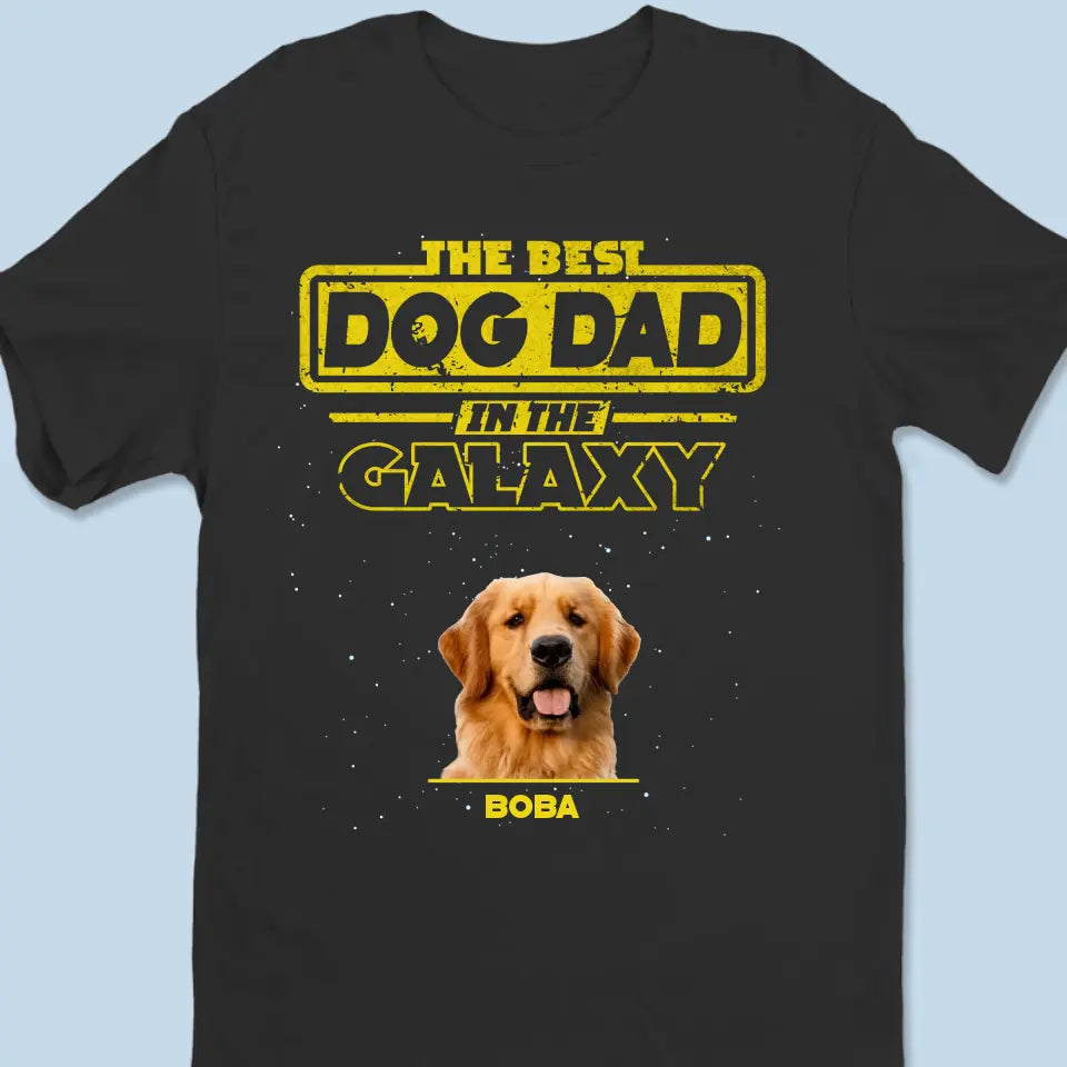 T-shirt, sweat à capuche et sweat-shirt unisexe personnalisé avec photo du meilleur papa de la galaxie - Nouveauté, cadeau pour les propriétaires d'animaux et les amoureux des animaux AMZ