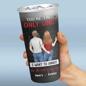 Je t'ennuie pour le reste de ma vie - Tasse personnalisée en aluminium changeant de couleur pour couple - Cadeau pour mari et femme, anniversaire