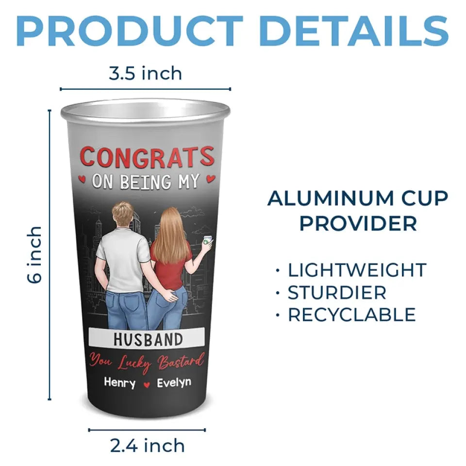 Je t'ennuie pour le reste de ma vie - Tasse personnalisée en aluminium changeant de couleur pour couple - Cadeau pour mari et femme, anniversaire