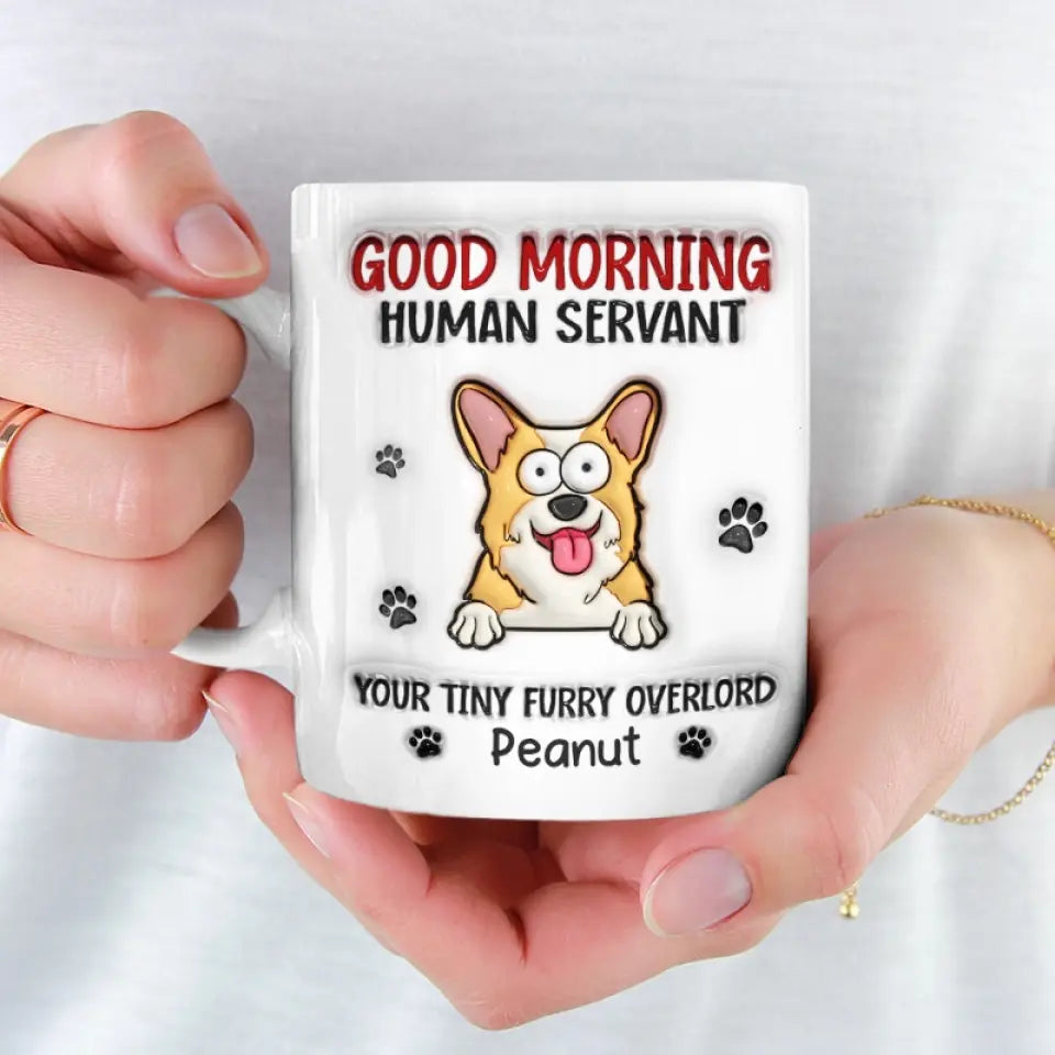 La vie est meilleure avec un ami à quatre pattes ! Mug personnalisé avec effet gonflé en 3D pour chien et chat ! Cadeau pour les propriétaires et les amoureux des animaux.