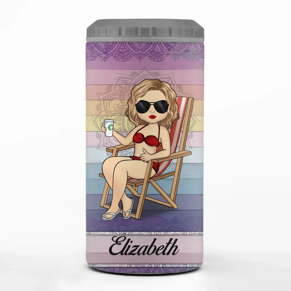 J'ai laissé mon cœur dans le sable - Gobelet isotherme personnalisé 4 en 1 pour meilleure amie - Cadeau de vacances d'été pour meilleures amies, meilleures amies et sœurs