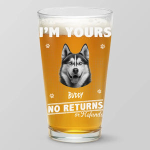 Custom Photo I Work Until Beer O’Clock - Dog & Cat Personalized Custom Beer Glass - Gift For Pet Owners, Pet Lovers