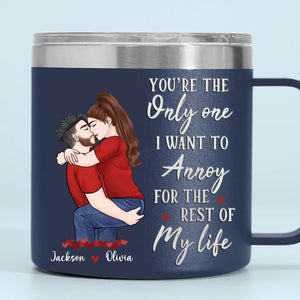 Félicitations pour être devenu mon mari ! Gobelet personnalisé en acier inoxydable de 14 oz avec poignée pour couple ! Cadeau pour mari et femme, anniversaire
