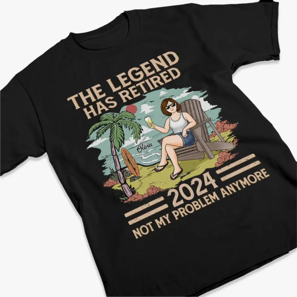 Retraité À bientôt à la plage - T-shirt unisexe personnalisé, sweat à capuche, sweat-shirt - Appréciation, cadeau de retraite pour collègues, amis de travail, collègues