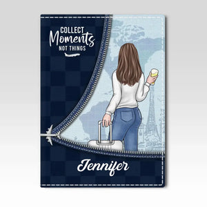 C'est l'été, collectionnons des moments - Couverture de passeport personnalisée de voyage, porte-passeport - Cadeau de vacances, cadeau pour les amateurs de voyages d'aventure