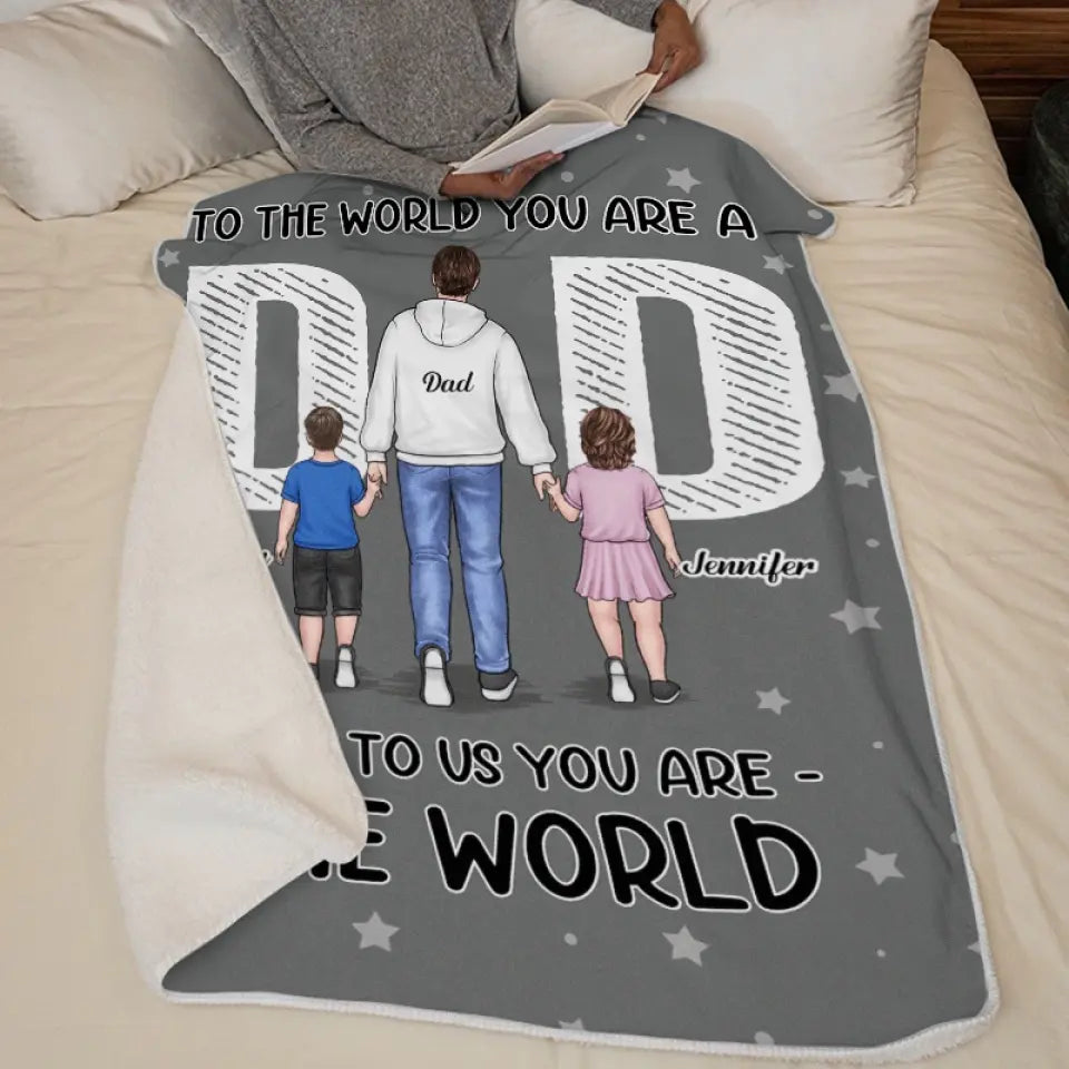 Pour nous, vous êtes le monde - Couverture familiale personnalisée - Fête des pères, cadeau pour papa