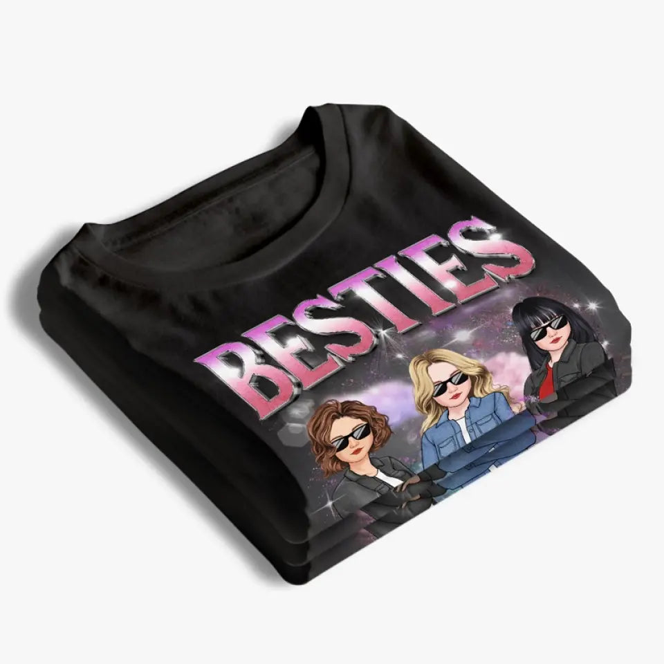 Les vrais amis sont toujours ensemble en esprit - T-shirt unisexe personnalisé Bestie, sweat à capuche, sweat-shirt - Cadeau pour les meilleures amies, BFF, sœurs