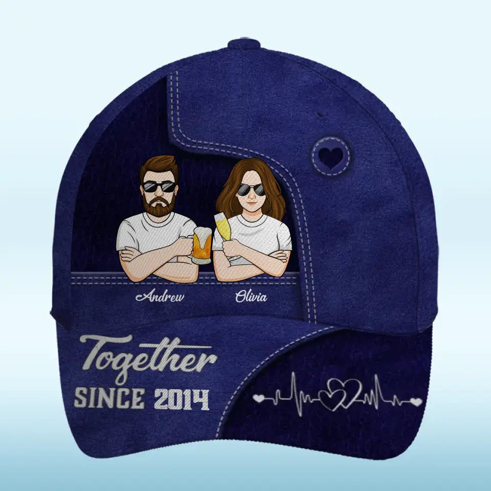 Les bonnes choses de la vie sont meilleures avec vous - Chapeau personnalisé pour couple, casquette classique à imprimé intégral - Cadeau pour mari et femme, anniversaire