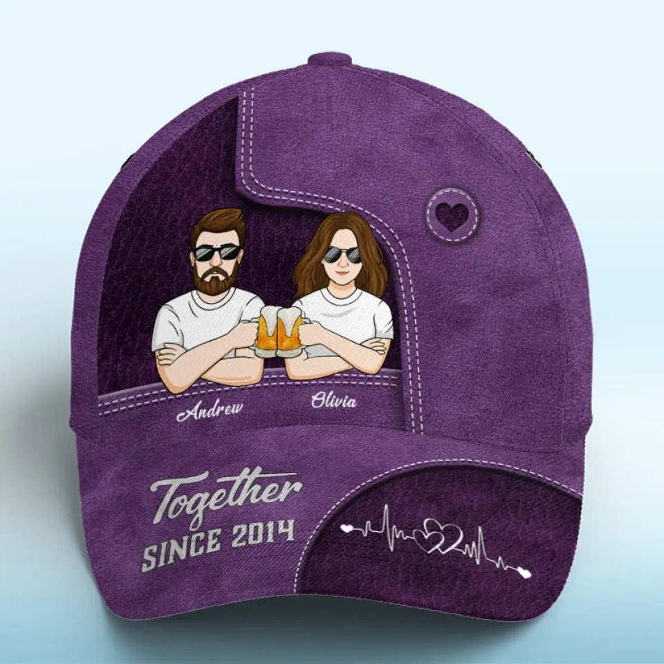 Les bonnes choses de la vie sont meilleures avec vous - Chapeau personnalisé pour couple, casquette classique à imprimé intégral - Cadeau pour mari et femme, anniversaire