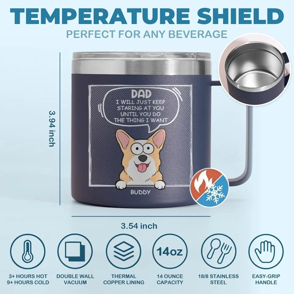 Les amis à fourrure sont les meilleurs amis du monde ! Gobelet personnalisé en acier inoxydable de 396 ml avec poignée pour chien et chat ! Cadeau idéal pour les propriétaires et les amoureux des animaux.