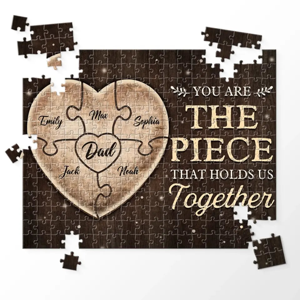 Papa, tu es mon héros pour toujours - Puzzle personnalisé familial - Fête des pères, cadeau pour papa, grand-père