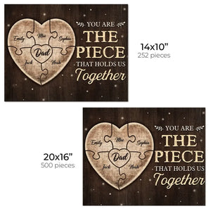 Papa, tu es mon héros pour toujours - Puzzle personnalisé familial - Fête des pères, cadeau pour papa, grand-père